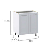 J COLLECTION Cumberland Light Gray Shaker Assembled Sink Base Kitchen Cabinet with Full Height Door (30 in. W x 34.5 in. H x 24 in.D)