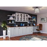 J COLLECTION Cumberland Light Gray Shaker Assembled Glass Door Wall Kitchen Cabinet with 2 Drawer (15 in. W x 35 in. H x 14 in. D)