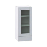 J COLLECTION Cumberland Light Gray Shaker Assembled Glass Door Wall Kitchen Cabinet with 2 Drawer (15 in. W x 35 in. H x 14 in. D)