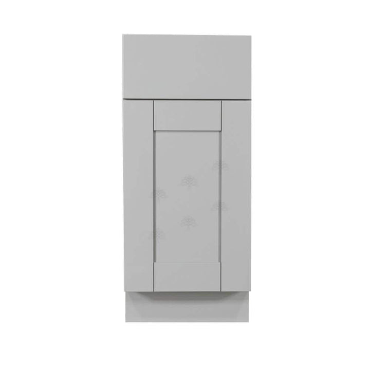 LIFEART CABINETRY Anchester Assembled 15x34.5x24 in. Base Cabinet with 1 Door and 1 Drawer in Light Gray