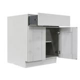 LIFEART CABINETRY Anchester Assembled 30x34.5x24 in. Base Cabinet with 2 Doors and 1 Drawer in Light Gray