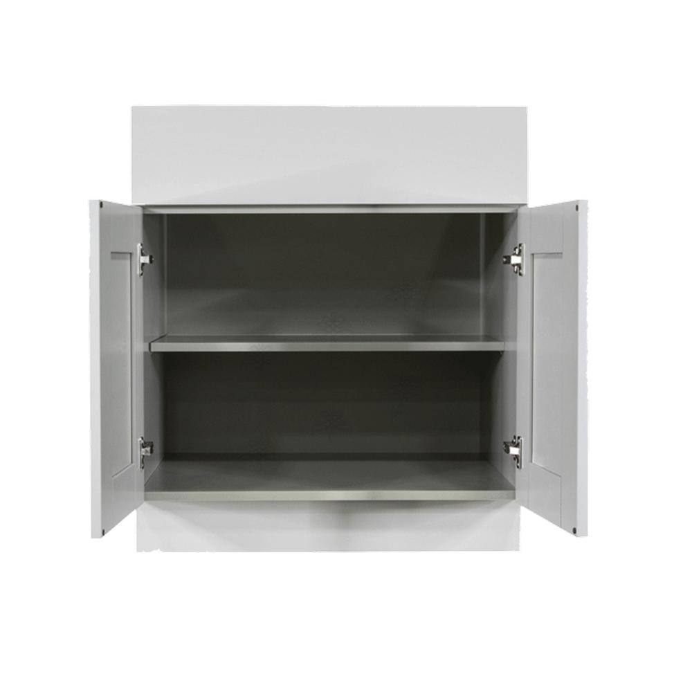 LIFEART CABINETRY Anchester Assembled 30x34.5x24 in. Base Cabinet with 2 Doors and 1 Drawer in Light Gray