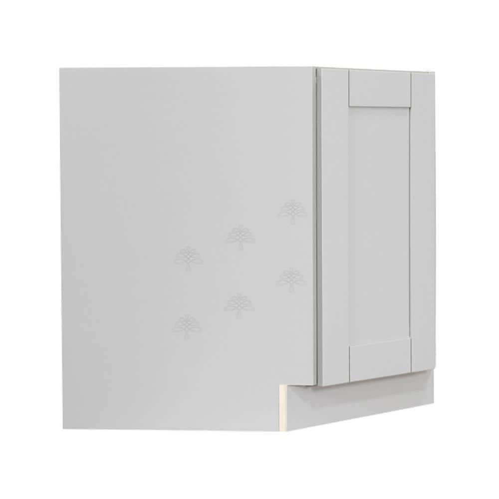 LIFEART CABINETRY Anchester Assembled 36x34.5x24 in. Base Diagonal Cabinet in Light Gray