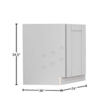 LIFEART CABINETRY Anchester Assembled 36x34.5x24 in. Base Diagonal Cabinet in Light Gray