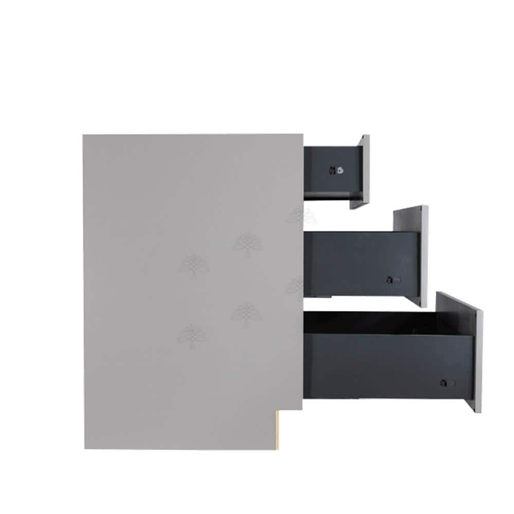 LIFEART CABINETRY Anchester Assembled 27x34.5x24 in. Base Cabinet with 3 Drawers in Light Gray