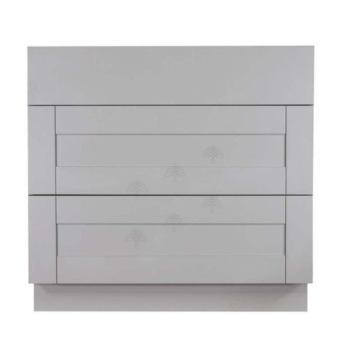 LIFEART CABINETRY Anchester Assembled 27x34.5x24 in. Base Cabinet with 3 Drawers in Light Gray