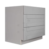 LIFEART CABINETRY Anchester Assembled 27x34.5x24 in. Base Cabinet with 3 Drawers in Light Gray