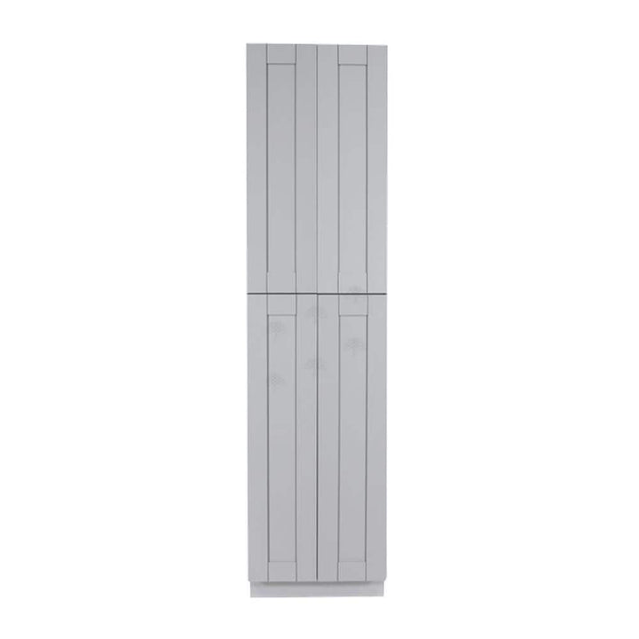 LIFEART CABINETRY Anchester Assembled 24 in. x 90 in. x 27 in. Tall Pantry with 4 Doors in Light Gray