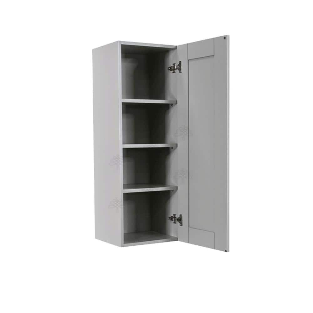 LIFEART CABINETRY Anchester Assembled 9x42x12 in. Wall Cabinet with 1 Door 3 Shelves in Light Gray