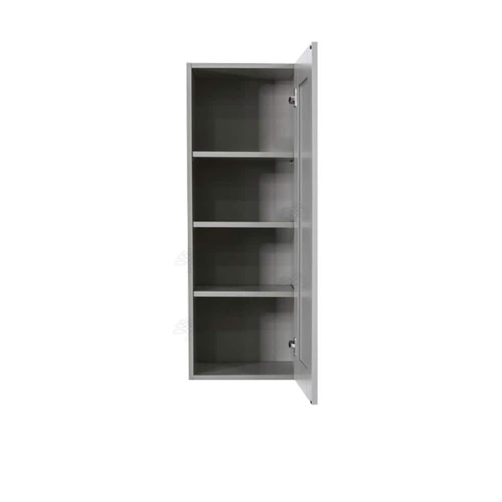 LIFEART CABINETRY Anchester Assembled 9x42x12 in. Wall Cabinet with 1 Door 3 Shelves in Light Gray