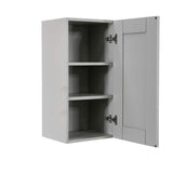 LIFEART CABINETRY Anchester Assembled 15x36x12 in. Wall Cabinet with 1 Door 2 Shelves in Light Gray