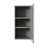 LIFEART CABINETRY Anchester Assembled 15x36x12 in. Wall Cabinet with 1 Door 2 Shelves in Light Gray