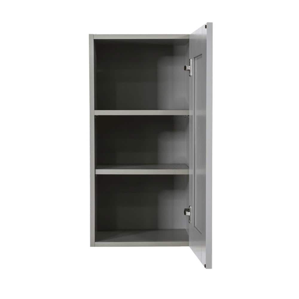 LIFEART CABINETRY Anchester Assembled 18x36x12 in. Wall Cabinet with 1 Door 2 Shelves in Light Gray