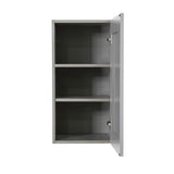 LIFEART CABINETRY Anchester Assembled 18x36x12 in. Wall Cabinet with 1 Door 2 Shelves in Light Gray