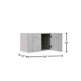LIFEART CABINETRY Anchester Assembled 24x18x12 in. Wall Cabinet with 2 Doors No Shelf in Light Gray