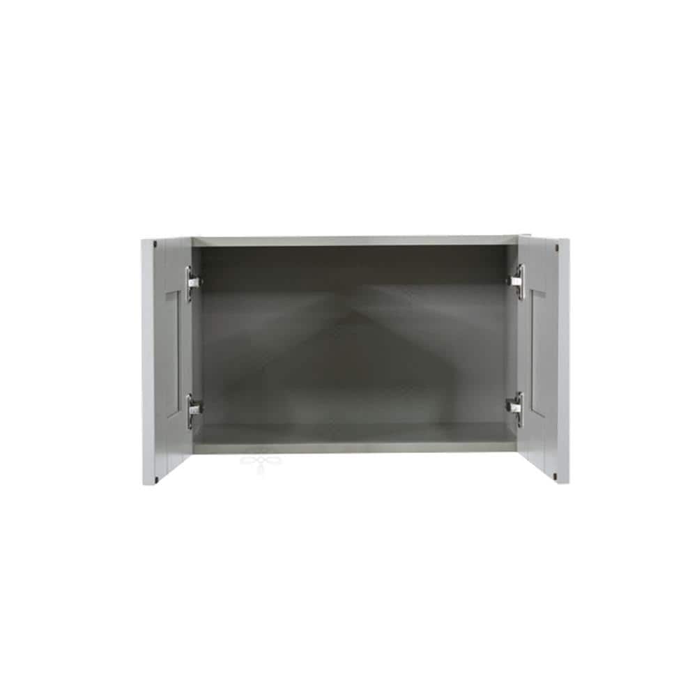 LIFEART CABINETRY Anchester Assembled 24x18x12 in. Wall Cabinet with 2 Doors No Shelf in Light Gray