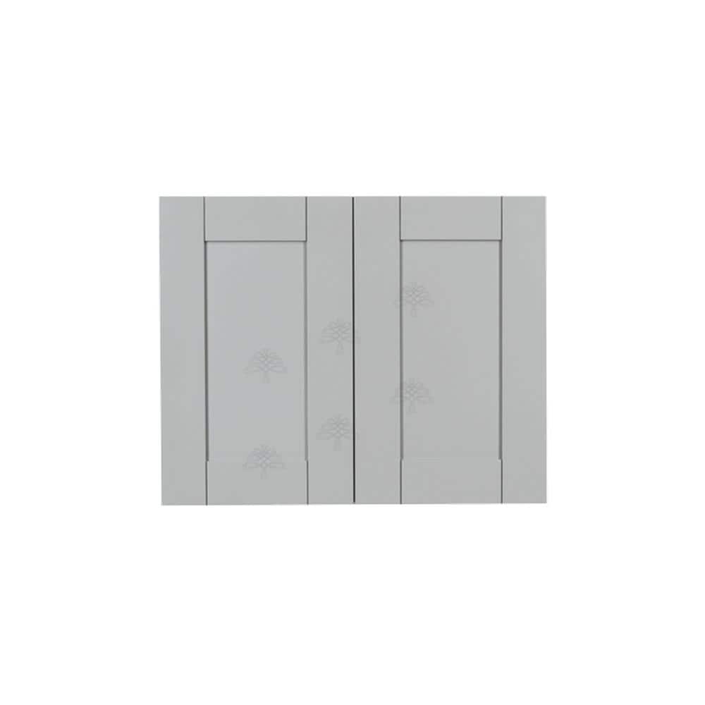 LIFEART CABINETRY Anchester Assembled 30x24x12 in. Wall Cabinet with 2 Doors 1 Shelf in Light Gray