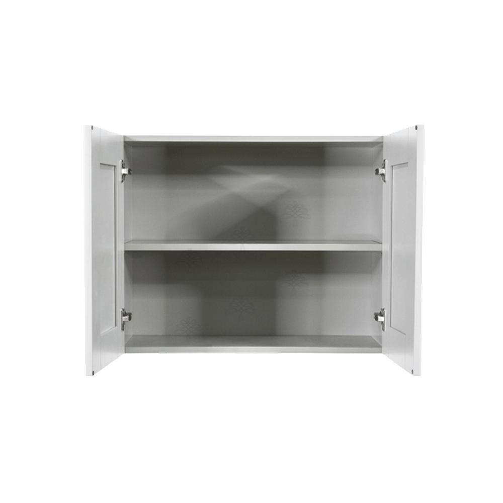 LIFEART CABINETRY Anchester Assembled 30x24x12 in. Wall Cabinet with 2 Doors 1 Shelf in Light Gray