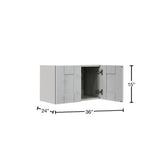 LIFEART CABINETRY Anchester Assembled 36x15x24 in. Wall Cabinet with 2 Doors No Shelf in Light Gray