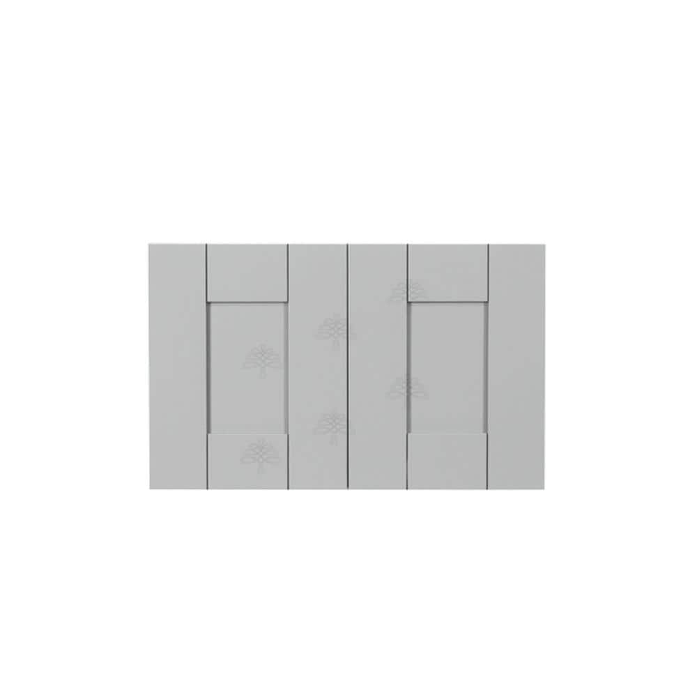 LIFEART CABINETRY Anchester Assembled 36x15x24 in. Wall Cabinet with 2 Doors No Shelf in Light Gray