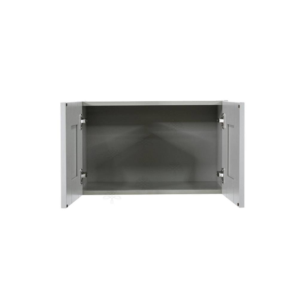 LIFEART CABINETRY Anchester Assembled 36x15x24 in. Wall Cabinet with 2 Doors No Shelf in Light Gray