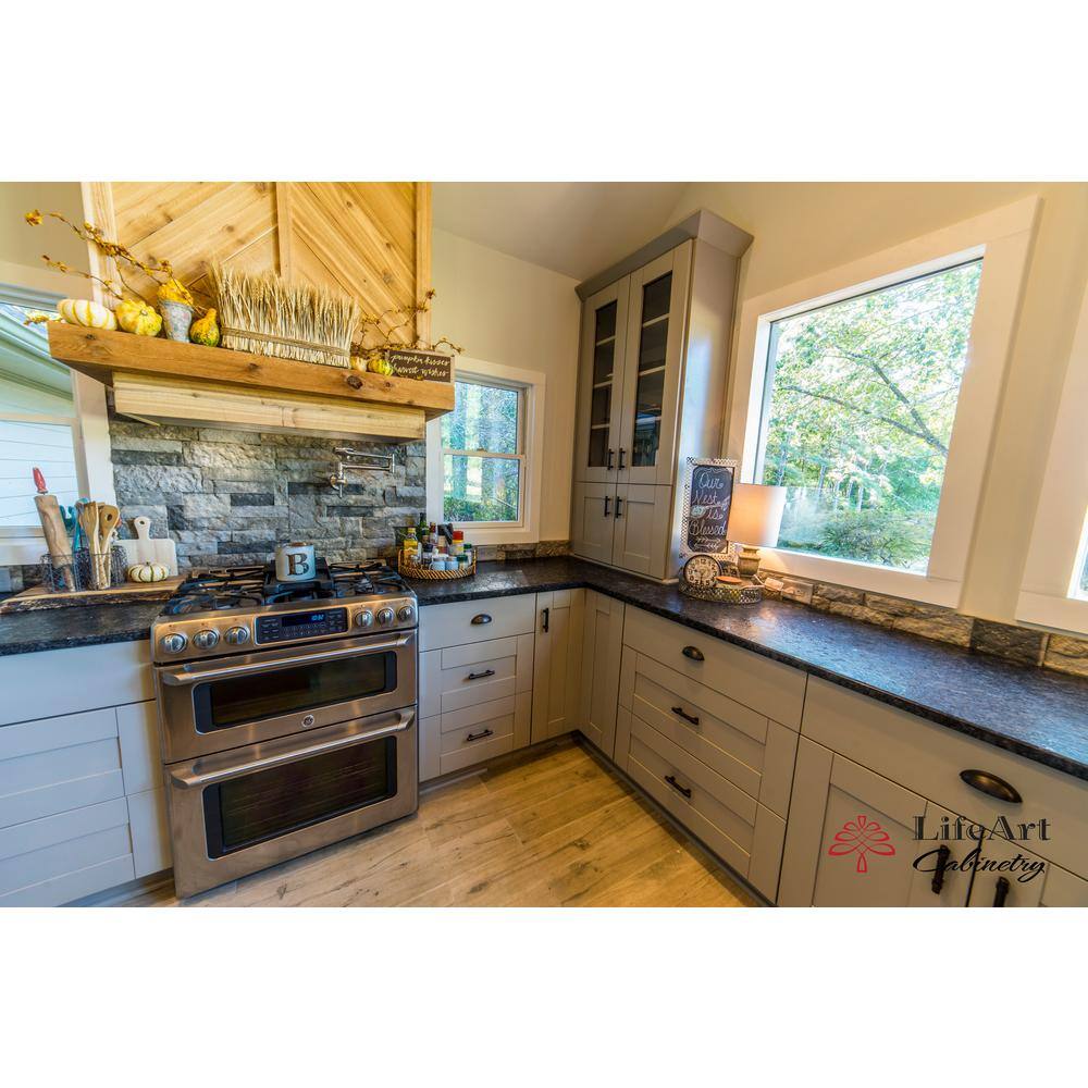 LIFEART CABINETRY Anchester Assembled 24x12x12 in. Wall Diagonal Cabinet with 1 Door in Light Gray