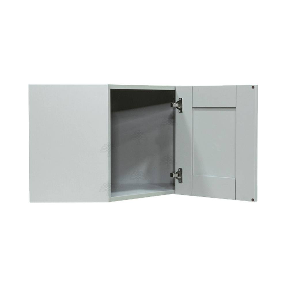 LIFEART CABINETRY Anchester Assembled 24x12x12 in. Wall Diagonal Cabinet with 1 Door in Light Gray
