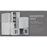 LIFEART CABINETRY Anchester Assembled 24x18x12 in. Wall Diagonal Cabinet with 1 Door in Light Gray