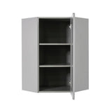 LIFEART CABINETRY Anchester Assembled 24x36x15 in. Wall Diagonal Corner Cabinet with 1 Door 2 Shelves in Light Gray