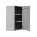 LIFEART CABINETRY Anchester Assembled 24x36x12 in. Wall Diagonal Corner Cabinet with 1 Door 2 Shelves in Light Gray