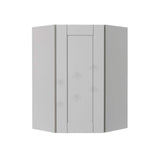 LIFEART CABINETRY Anchester Assembled 24x36x12 in. Wall Diagonal Corner Cabinet with 1 Door 2 Shelves in Light Gray