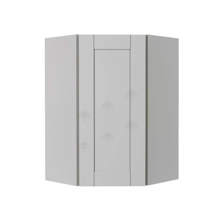 LIFEART CABINETRY Anchester Assembled 24x36x12 in. Wall Diagonal Corner Cabinet with 1 Door 2 Shelves in Light Gray