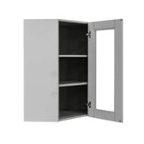 LIFEART CABINETRY Anchester Assembled 24x30x12 in. Wall Diagonal Mullion Door Cabinet with 1 Door 2 Shelves in Light Gray