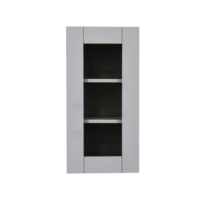 LIFEART CABINETRY Anchester Assembled 12x36x12 in. Wall Mullion Door Cabinet with 1 Door 2 Shelves in Light Gray