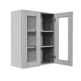 LIFEART CABINETRY Anchester Assembled 24x30x12 in. Wall Mullion Door Cabinet with 2 Doors 2 Shelves in Light Gray