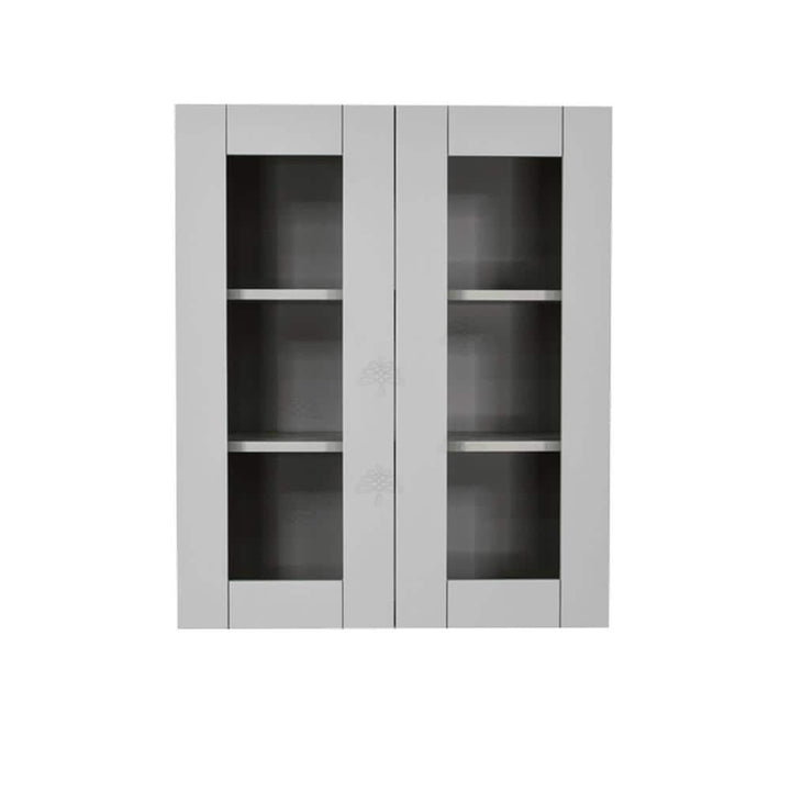 LIFEART CABINETRY Anchester Assembled 24x30x12 in. Wall Mullion Door Cabinet with 2 Doors 2 Shelves in Light Gray