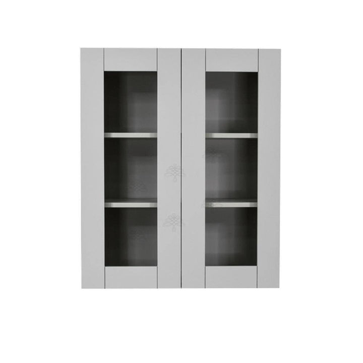 LIFEART CABINETRY Anchester Assembled 24x36x12 in. Wall Mullion Door Cabinet with 2 Doors 2 Shelves in Light Gray