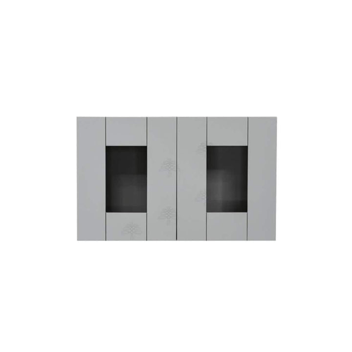 LIFEART CABINETRY Anchester Assembled 30x15x12 in. Wall Mullion Door Cabinet with 2 Doors in Light Gray