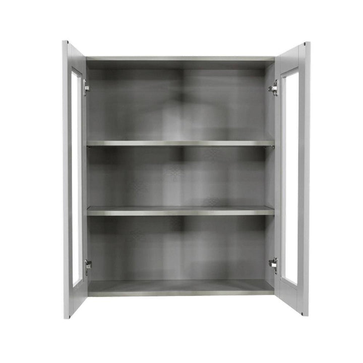 LIFEART CABINETRY Anchester Assembled 36x30x12 in. Wall Mullion Door Cabinet with 2 Doors 2 Shelves in Light Gray