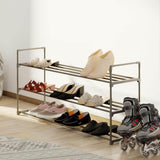 21.2 H 15-Pair 3-Tier Gray Plastic Shoe Rack