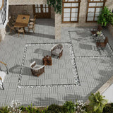 Tidoin Outdoor 1 ft. x 1 ft. Composite Deck Tile in Light Gray(11 Per Box)