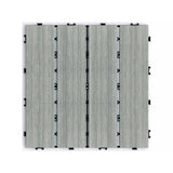 Tidoin Outdoor 1 ft. x 1 ft. Composite Deck Tile in Light Gray(11 Per Box)