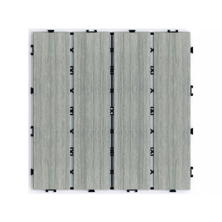 Tidoin Outdoor 1 ft. x 1 ft. Composite Deck Tile in Light Gray(11 Per Box)