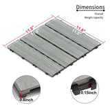 Tidoin Outdoor 1 ft. x 1 ft. Composite Deck Tile in Light Gray(11 Per Box)
