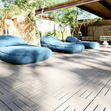 Tidoin Outdoor 1 ft. x 1 ft. Solid Wood Deck Tile in Light Gray(30 Per Box)