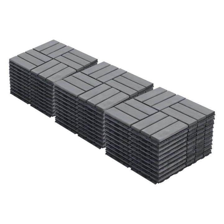 Tidoin Outdoor 1 ft. x 1 ft. Solid Wood Deck Tile in Light Gray(30 Per Box)