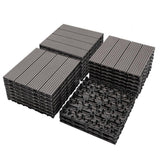 Tidoin Outdoor 1 ft. x 1 ft. Composite Interlocking Tile Deck Tile in Light Gray(20 Per Box)
