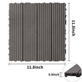 Tidoin Outdoor 1 ft. x 1 ft. Composite Interlocking Tile Deck Tile in Light Gray(20 Per Box)