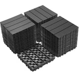 Tidoin Outdoor 1 ft. x 1 ft. Composite Interlocking Tile Deck Tile in Light Gray(44 Per Box)