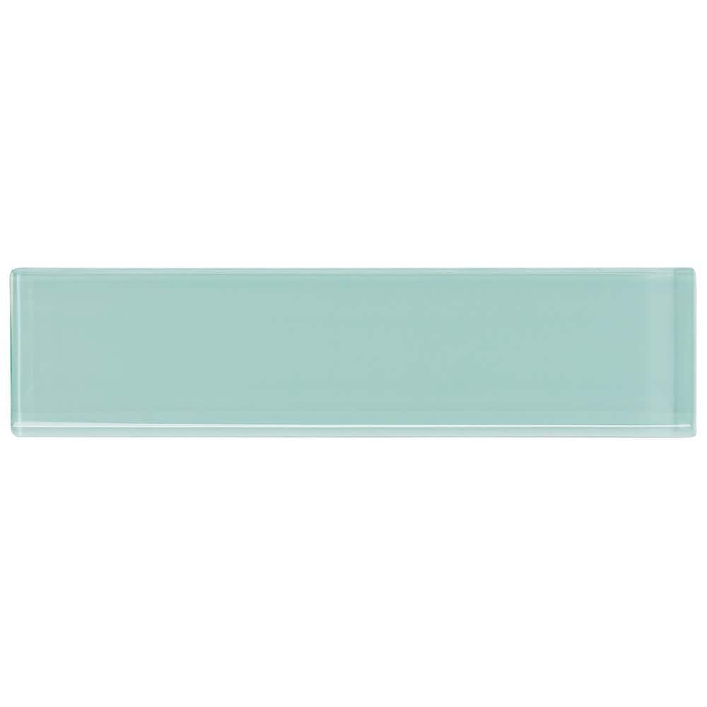 Ivy Hill Tile Contempo Light Green 2 in. x 8 in. x 8mm Polished Glass Floor and Wall Tile (36 pieces 4 sq.ft./Box)